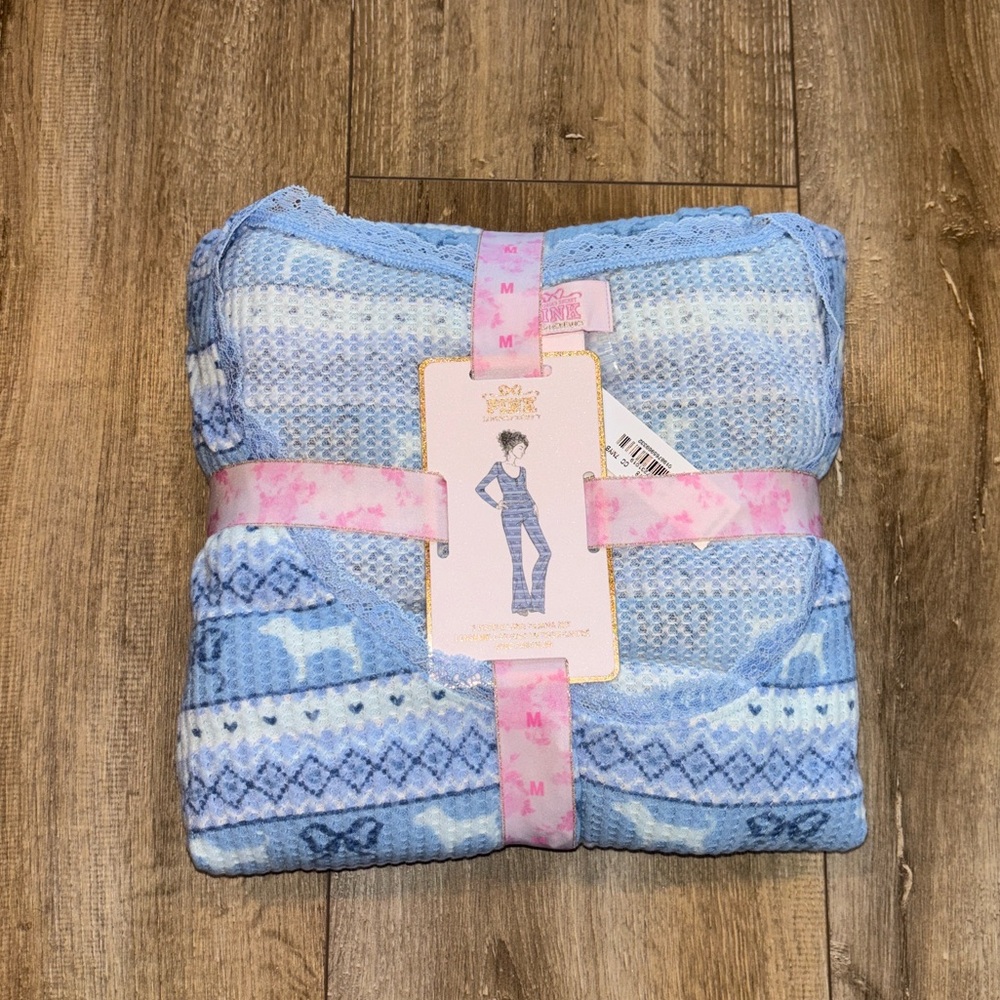 LoveShackFancy X PINK Waffle Knit Pajama Set - Picture 3 of 7